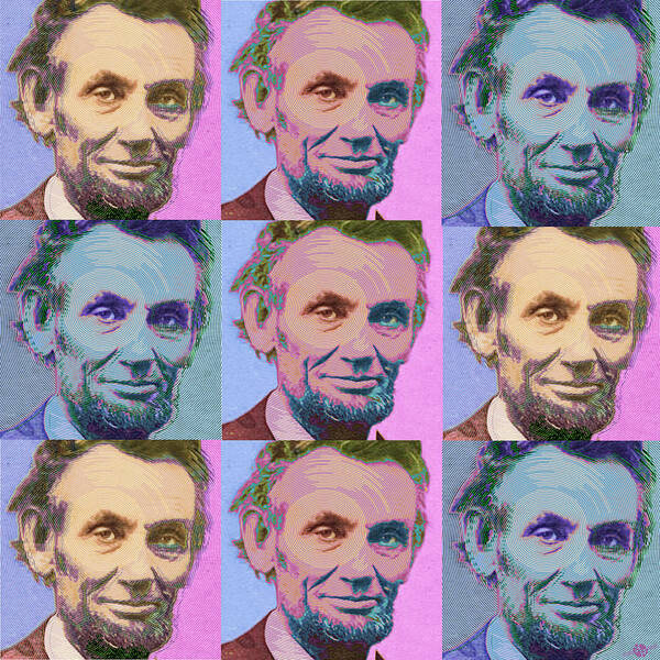President Art Print featuring the painting Abe Lincoln Smiles Repeat 1 by Tony Rubino