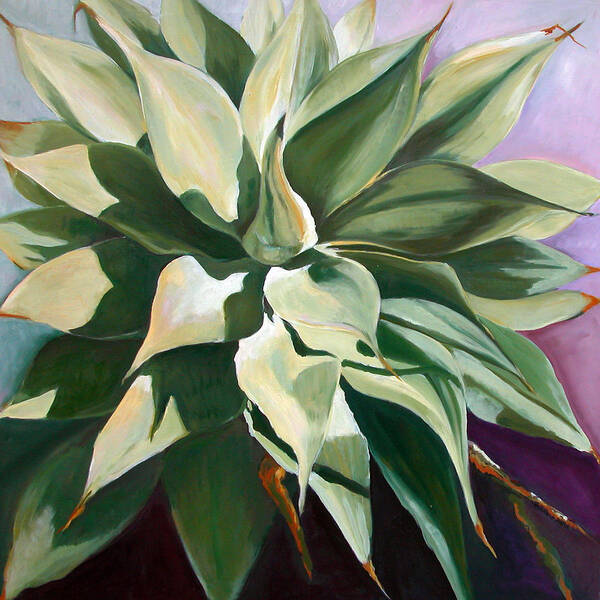 Agave Plant Art Print featuring the painting Agave 1 by Synnove Pettersen