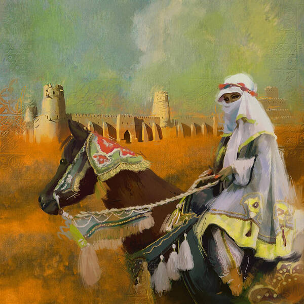 Al Ain Art Print featuring the painting Al Jahili Fort - C by Corporate Art Task Force