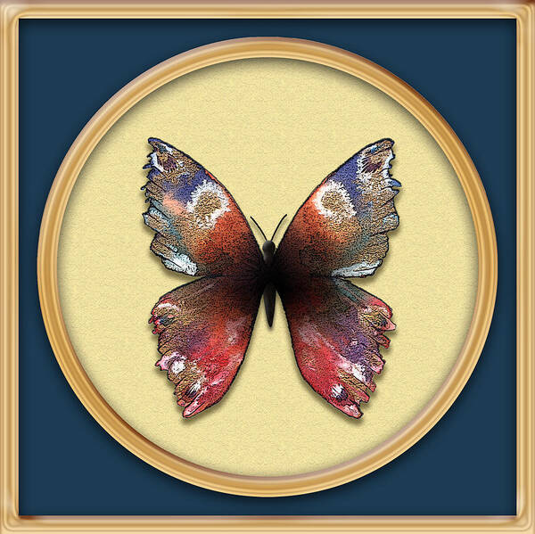 Butterfly Art Print featuring the painting Alizarin Butterfly by Deborah Runham
