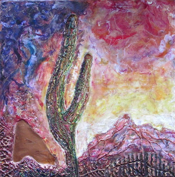 Encaustic Art Print featuring the painting All By Myself by Joe Bourne