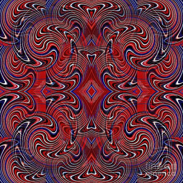 Swirl Art Print featuring the digital art Americana Swirl Design 1 by Sarah Loft