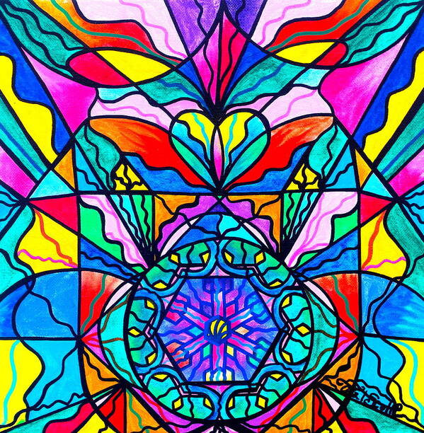 Vibration Art Print featuring the painting Anahata by Teal Eye Print Store