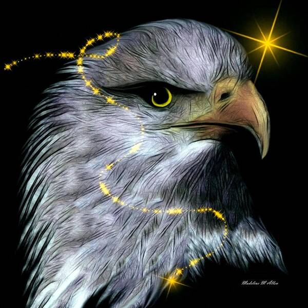 Eagle Art Print featuring the digital art Aquila by Madeline Allen - SmudgeArt