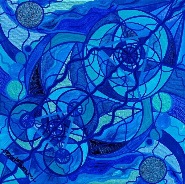 Vibration Art Print featuring the painting Arcturian Calming Grid by Teal Eye Print Store