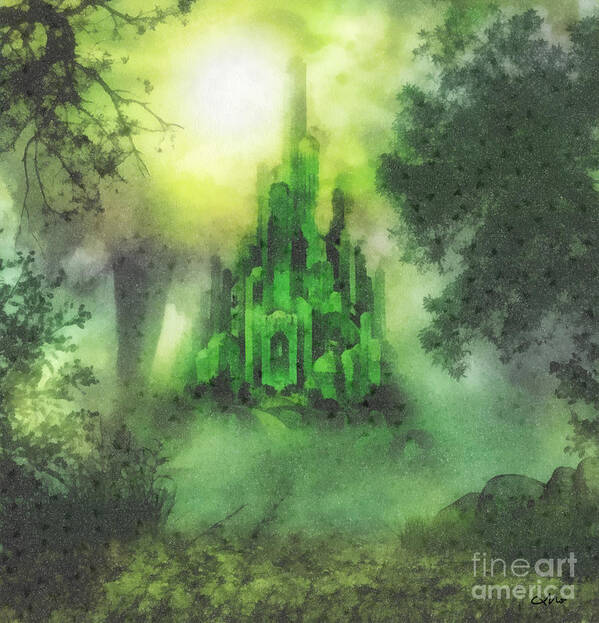Emerald City Art Print featuring the painting Arrival to Oz by Mo T