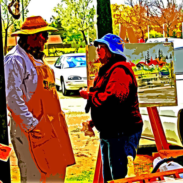 Farmer Markets Art Print featuring the photograph Artists Sharing Views by Joseph Coulombe