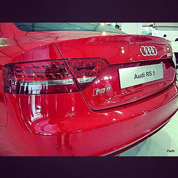 Tail Art Print featuring the photograph #audi #rs5 #red #tail #led #lamps #logo by Parth Patel