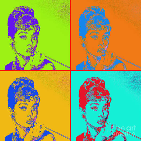 Wingsdomain Art Print featuring the photograph Audrey Hepburn 20130330v2 four by Wingsdomain Art and Photography
