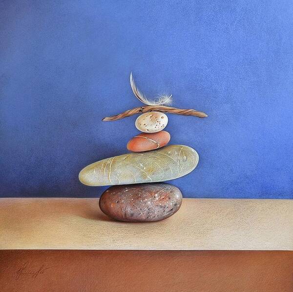 Still Life Art Print featuring the drawing Balancing act by Elena Kolotusha