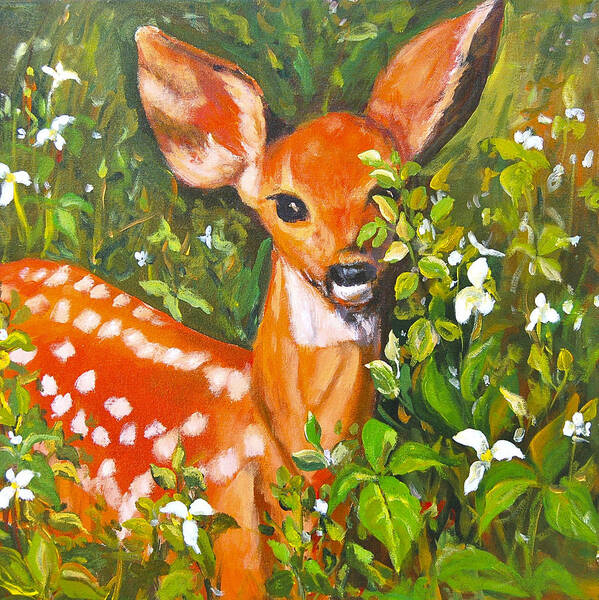Acrylic Art Print featuring the painting Bambi by Ingrid Dohm