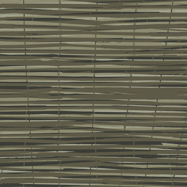 Pattern Art Print featuring the digital art Bamboo Fence - Gray and Beige by Saya Studios