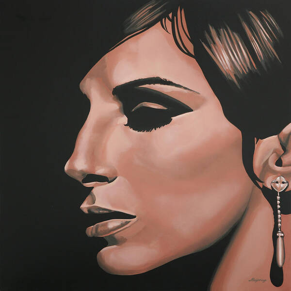 Barbra Streisand Art Print featuring the painting Barbra Streisand by Paul Meijering