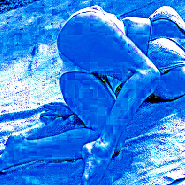 Marlyin Monroe Art Print featuring the digital art Bathing in Blu Light by Joseph Coulombe