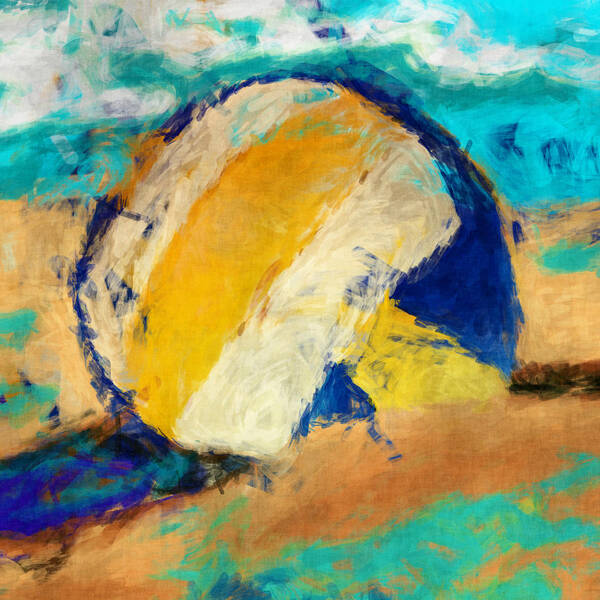 Volleyball Art Print featuring the digital art Beach Volleyball by David G Paul