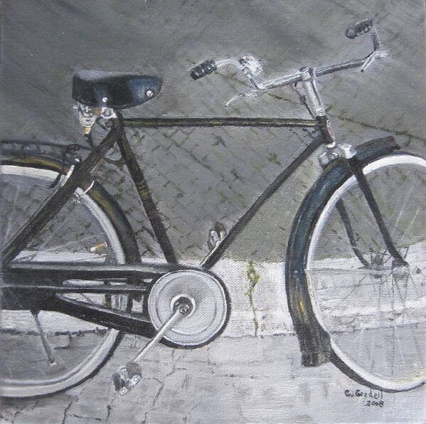 Bike Art Print featuring the painting Bicycle in rome by Claudia Goodell