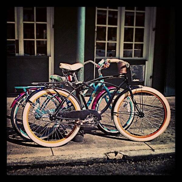 Twowheels Art Print featuring the photograph Bicycles, #nola French Quarter by Glen Abbott