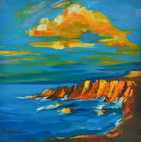 Art Art Print featuring the painting Big Sur at the West Coast of California by Patricia Awapara