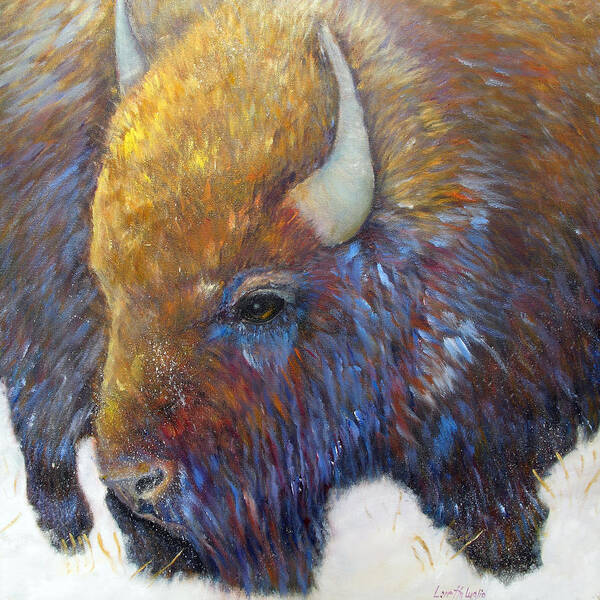 Bison Art Print featuring the painting Bison by Loretta Luglio