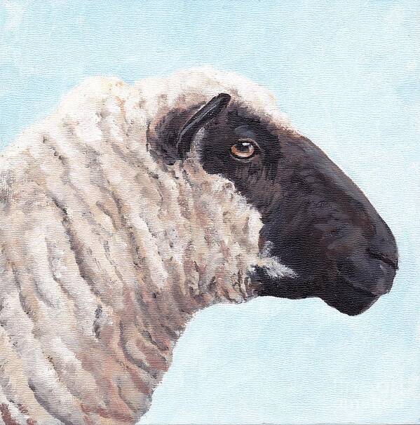 Sheep Art Print featuring the painting Black Face Sheep by Charlotte Yealey