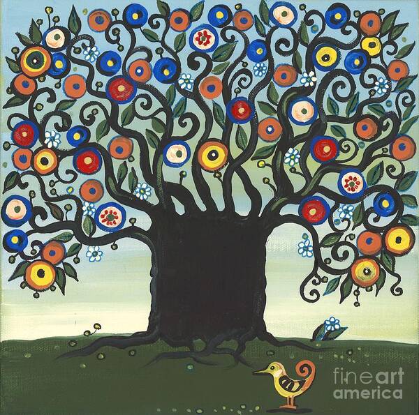 Absrtact Art Print featuring the painting Bloom by Margaryta Yermolayeva