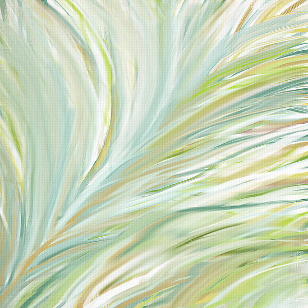 Light Green Art Print featuring the painting Blooming Grass by Lourry Legarde