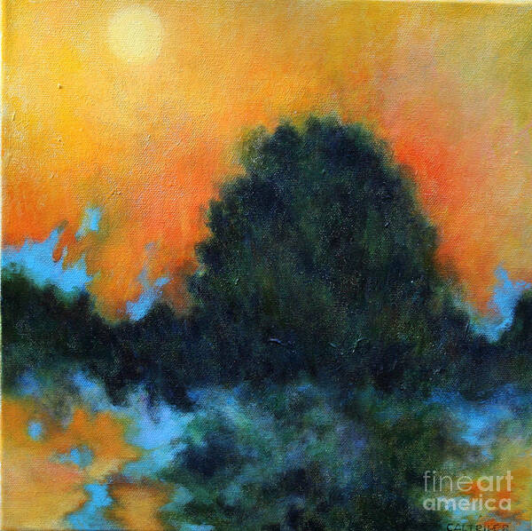 Landscape Art Print featuring the painting Blue Flame by Alison Caltrider