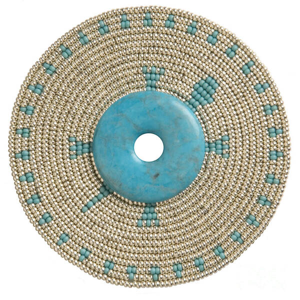 Glass Beads Art Print featuring the digital art Blue Howlite by Douglas Limon
