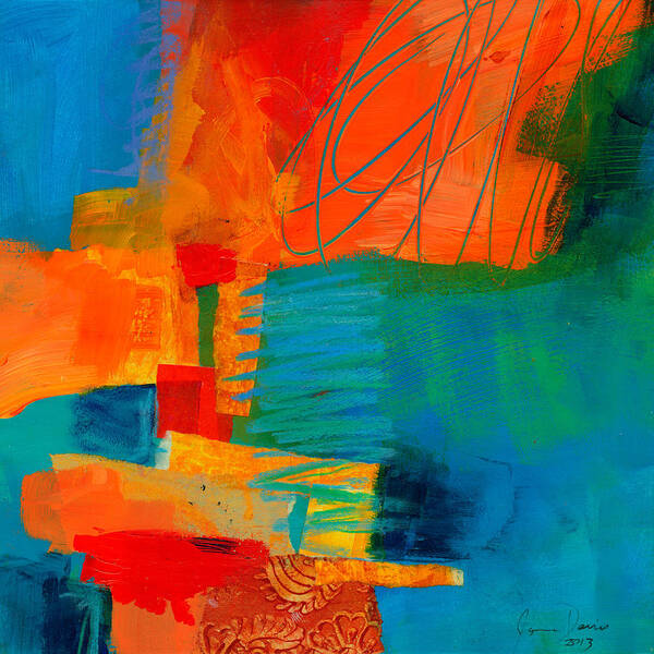 Acrylic Art Print featuring the painting Blue Orange 2 by Jane Davies