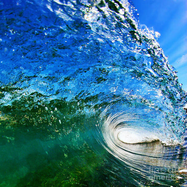 Ocean Art Print featuring the photograph Blue Tube by Paul Topp
