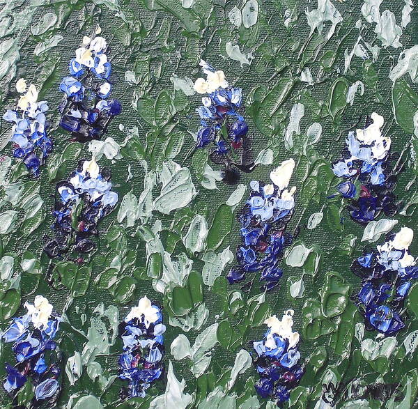 Bluebonnets Art Print featuring the painting Bluebonnets by Melissa Torres