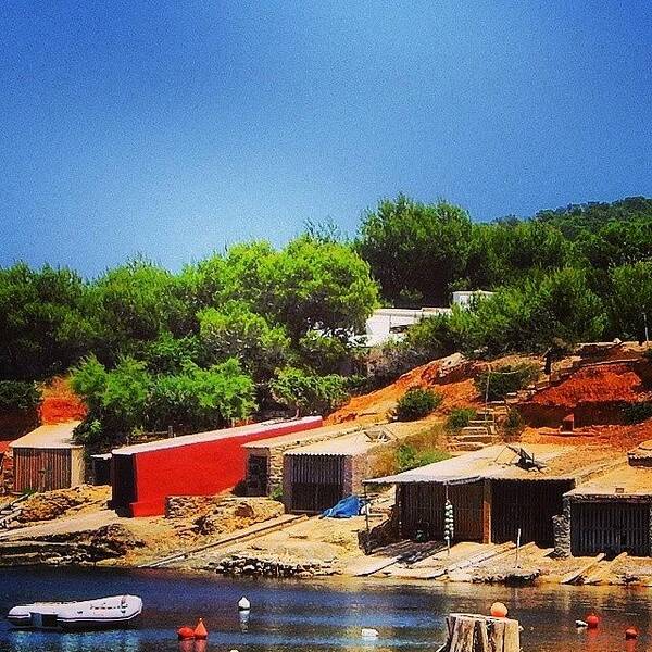 Picofday Art Print featuring the photograph Boat Sheds In Ibiza
#boats #sheds by John Burley