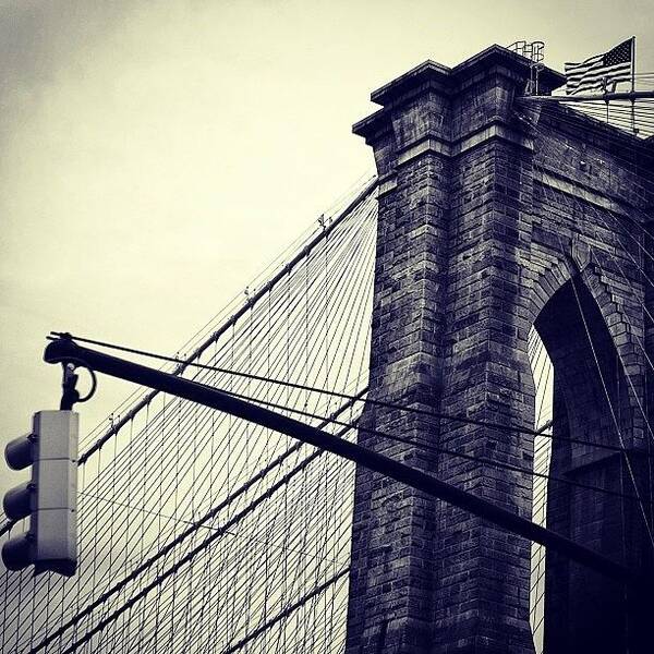 Instagramnyc Art Print featuring the photograph Brooklyn Bridge - Ny by Joel Lopez