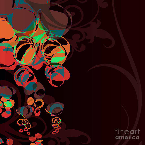 Brown Art Print featuring the digital art Bubbling Bubbles - 45 by Variance Collections
