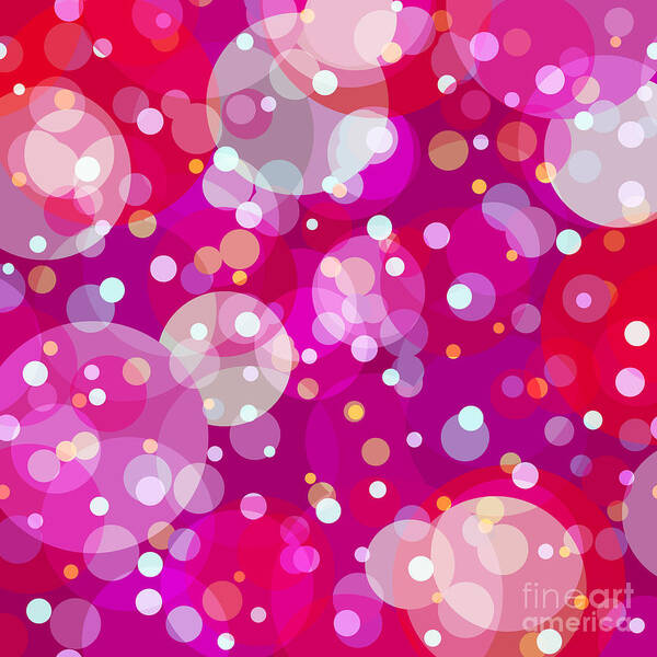 Background Art Print featuring the digital art Bubbly fun background by Sylvie Bouchard