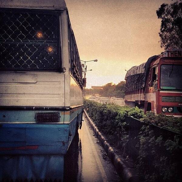 Summer Art Print featuring the photograph #bus #traffic #travel #journey #road by Angad B Sodhi