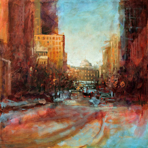 Raleigh Art Print featuring the painting Capital Tranquility by Dan Nelson