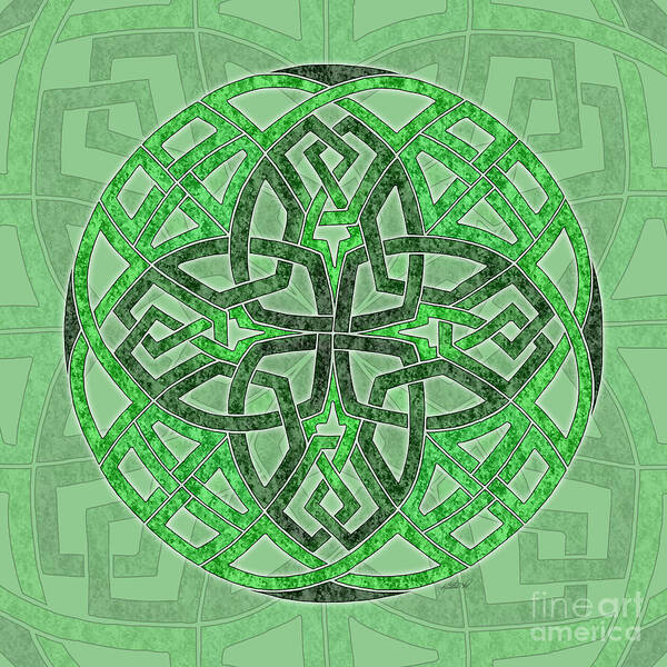Artoffoxvox Art Print featuring the mixed media Celtic Clover Mandala by Kristen Fox