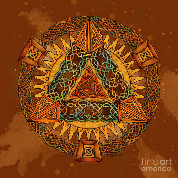 Artoffoxvox Art Print featuring the mixed media Celtic Pyramid Mandala by Kristen Fox