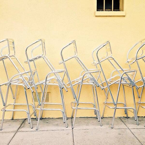 Chairs Art Print featuring the photograph Chairs Stacked by Julie Gebhardt