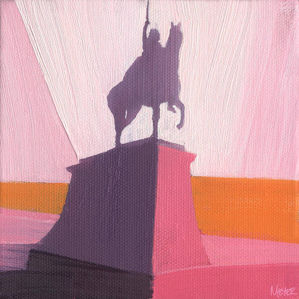 Horse Art Print featuring the painting Chicago Kosciuszko Statue 16 of 100 by W Michael Meyer