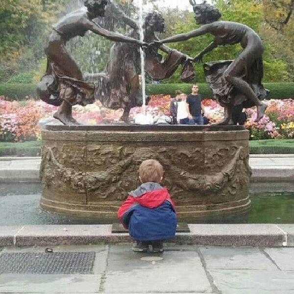 Children Art Print featuring the photograph Child At The Fountain by Christopher M Moll