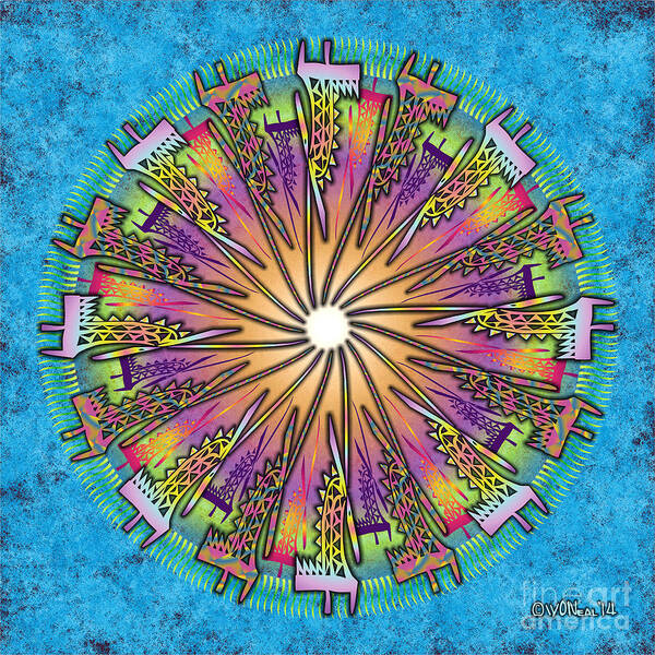 Mandalas Art Print featuring the digital art Chiwara Mandala 2 by Walter Neal