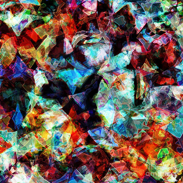 Abstract Art Print featuring the digital art Colorful Abstract Design by Phil Perkins