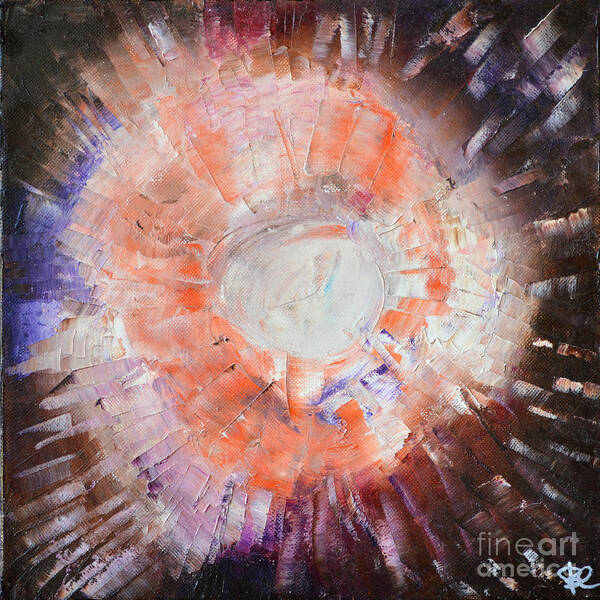 Abstract Painting Paintings Art Print featuring the painting Cosmic Burst by Belinda Capol