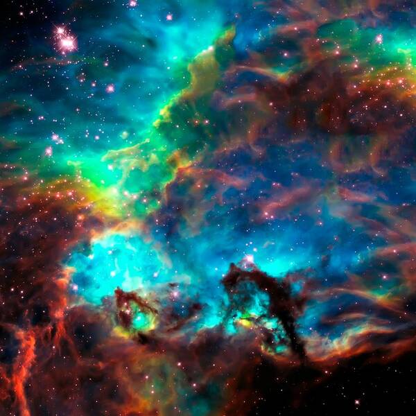 Nasa Images Art Print featuring the photograph Cosmic Cradle 2 Star Cluster NGC 2074 by Jennifer Rondinelli Reilly - Fine Art Photography