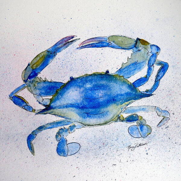 Crab Art Print featuring the painting Crab by Nancy Patterson
