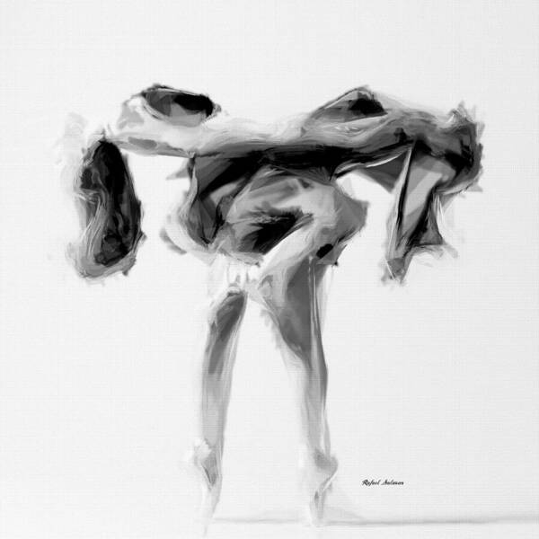 Black And White Art Print featuring the digital art Dance Moves II by Rafael Salazar