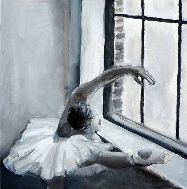 Ballerina Art Print featuring the painting Dedication by Katy Hawk