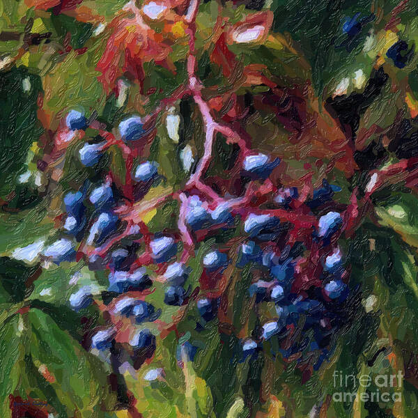 Nature Art Print featuring the painting Delicious Berries by Gerlinde Keating